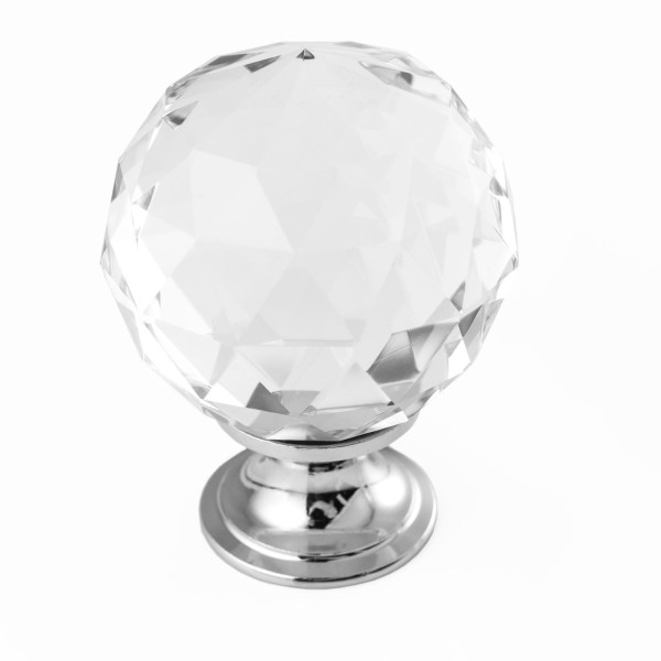GLASS CUPBOARD KNOB CLEAR Handles4Furniture .co.uk